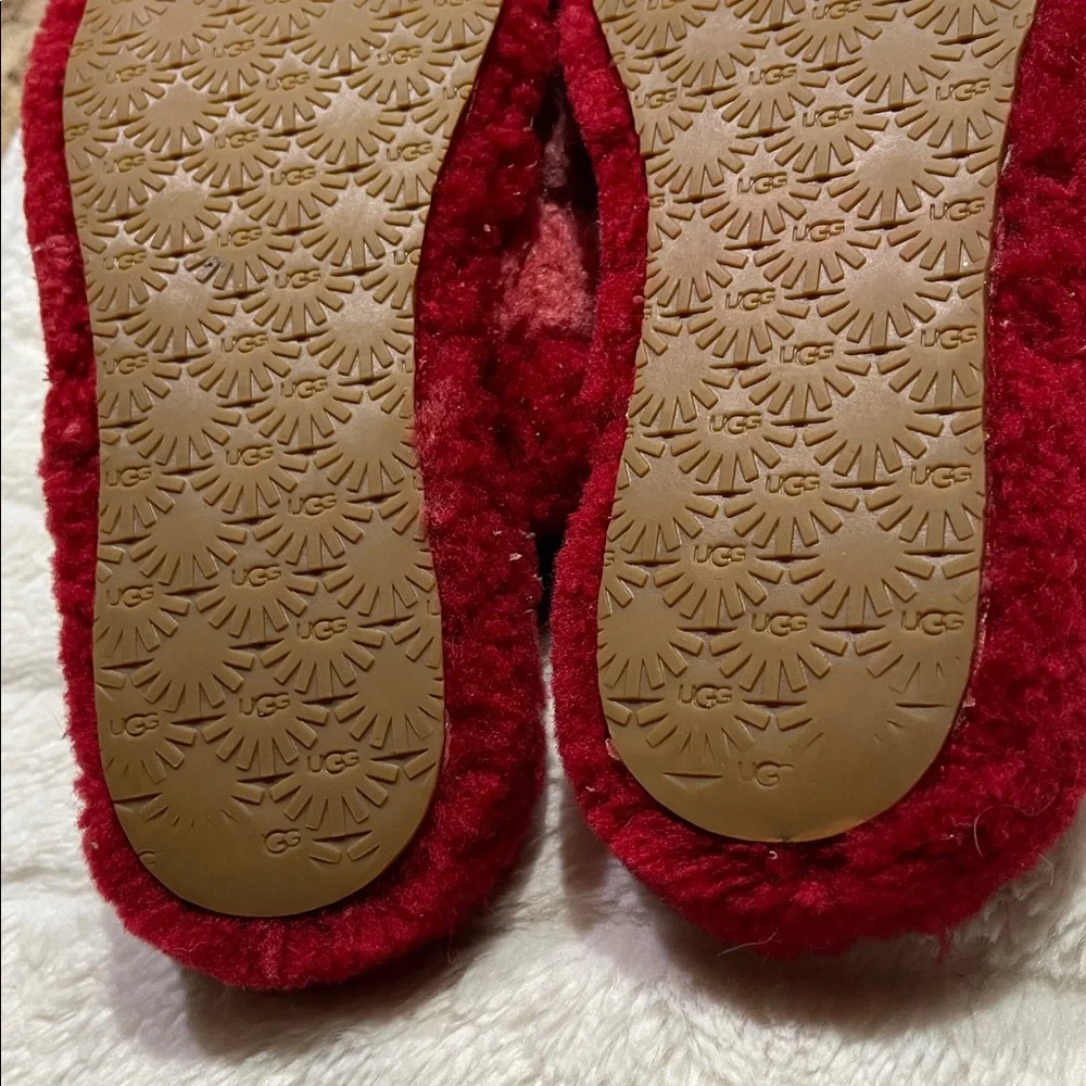 UGG Fluff Yeah Cozy Red Fuzzy Slippers